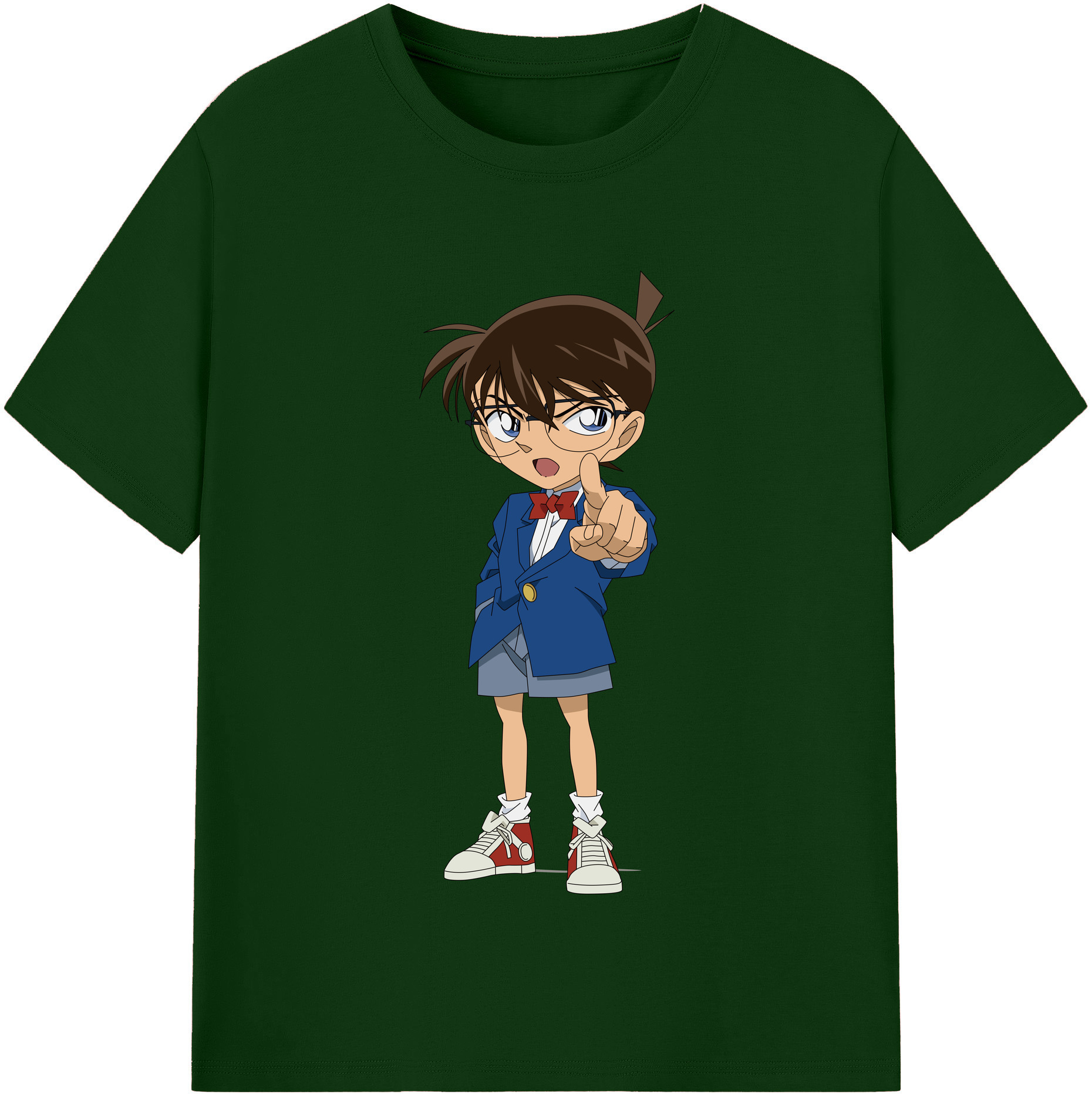 （画像用） 名探偵コナン 江戸川 コナン Detective Conan Conan Edogawa 綿100％半袖Tシャツ（フロントプリント）